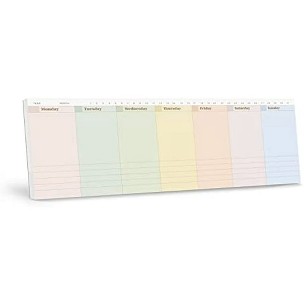 Oriday Weekly Calendar Planner Notepad Tear Off Pad (Rainbow) - Daily,  Weekly Planning pads - Walmart.com
