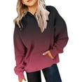 thumbnail image 2 of FAOWME Chandail en Molleton pour Filles Automne Dégradé Col Rond Manches Longues Poche Sport Décontracté Chandail à Capuchon Chandail Rouge-Noir Dégradé 7-8 Ans, 2 of 4
