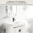 thumbnail image 4 of Gabinete de Baño de Lavamanos y Espejo, Armario con 2 Puertas para Baño con Estante, Grifos de Agua Caliente y Fría, Tuberías de Desag, 61 * 40 cm (Negro), 4 of 8