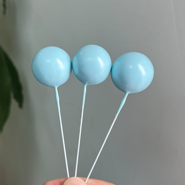 Adornos decorativos para tartas con forma de bola dorada, bola plateada, bola morada, bola blanca, bola azul, polvo y bola negra
