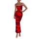 thumbnail image 1 of Vestido Maxi Floral PRETTYGARDEN con Tirantes Finos Vino Tinto M, 1 of 8