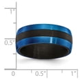 thumbnail image 2 of Black Carbon Fiber With Brushed Blue Ip Plated Stainless Steel 8mm Band Size 8 Ring for Women and Men, 2 of 2