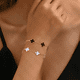 thumbnail image 3 of 2 Pulsera Trébol Cuatro Acero Inoxidable Regalo Novia Mujer Xtellar negro, 3 of 3