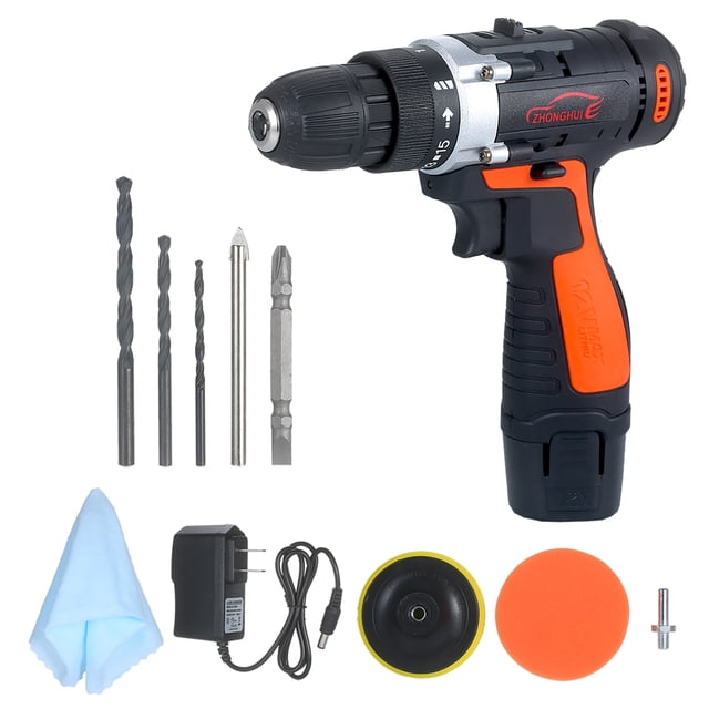 Kit de taladro/destornillador inalámbrico de 12 V Pulidora de velocidad variable de 1400 rpm