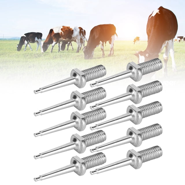 Steel 10pcs Ear Tag Pin Stainless Steel Livestock Ear Tag Plier Accessory for Cattle Sheep