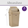 thumbnail image 2 of Superio Large Plastic Kitchen Trash Can 13 Gallon Beige Swing Top Trash Can with Lid, 52 Qt Garbage Can, 2 of 5