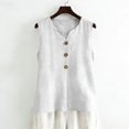 thumbnail image 7 of Qwertyu Cotton Linen Tank Tops for Women V Neck Button Down Shirts Lightweight Breathable Summer Casual Sleeveless Blouses 2026 White M, 7 of 7