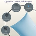 thumbnail image 5 of Amay Organic Cotton Pillowcases, Set of 2 Soft & Breathable 500TC Luxury Classic Weave Pillow Covers, Standard Size, Cooling & Durable Hotel Quality Bedding Essentials, Light Blue, 5 of 7