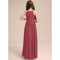 thumbnail image 2 of Drtj 2-16T Teen Junior girls Bridesmaid Dress Flower Girl Dresses with Pleated A-line Halter Floor-Length Chiffon, 2 of 6