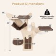 thumbnail image 3 of Gymax Wall-Mounted Cat Tower w/ Perch Hammock Sisal Scratching Posts & Mat Cushions, 3 of 10