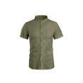 thumbnail image 2 of Txlixc - Camiseta informal de verano para hombre, color sólido, manga corta, cuello levantado, con botones Txlixc Casual, 2 of 9