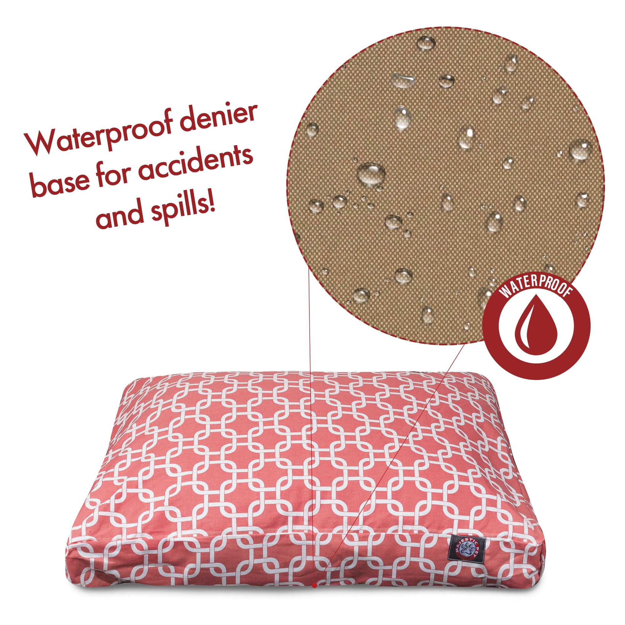 Majestic Pet | Links Shredded Memory Foam Rectangle Pet Bed For Dogs, Removable Cover, Coral, Large