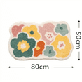 thumbnail image 3 of Cute Flower Bathroom Rug, Machine Washable Bathroom Floor Mat, Extra Soft Absorbent Non-Slip Bath Rug,40x60cm, 3 of 5