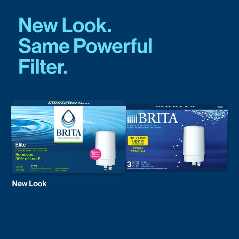 Brita Faucet Mount System Replacement Filter, Reduces Lead, Made Without  BPA, White, 3 Count 