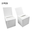 thumbnail image 1 of 2Pcs Ballot Box Donation Box with Removable Header Board Suggestion Box White, 1 of 11
