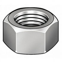 Hex Nut, 1-5/8"-12, Steel, Grade 2, Black Oxide, 1-25/64 in Ht