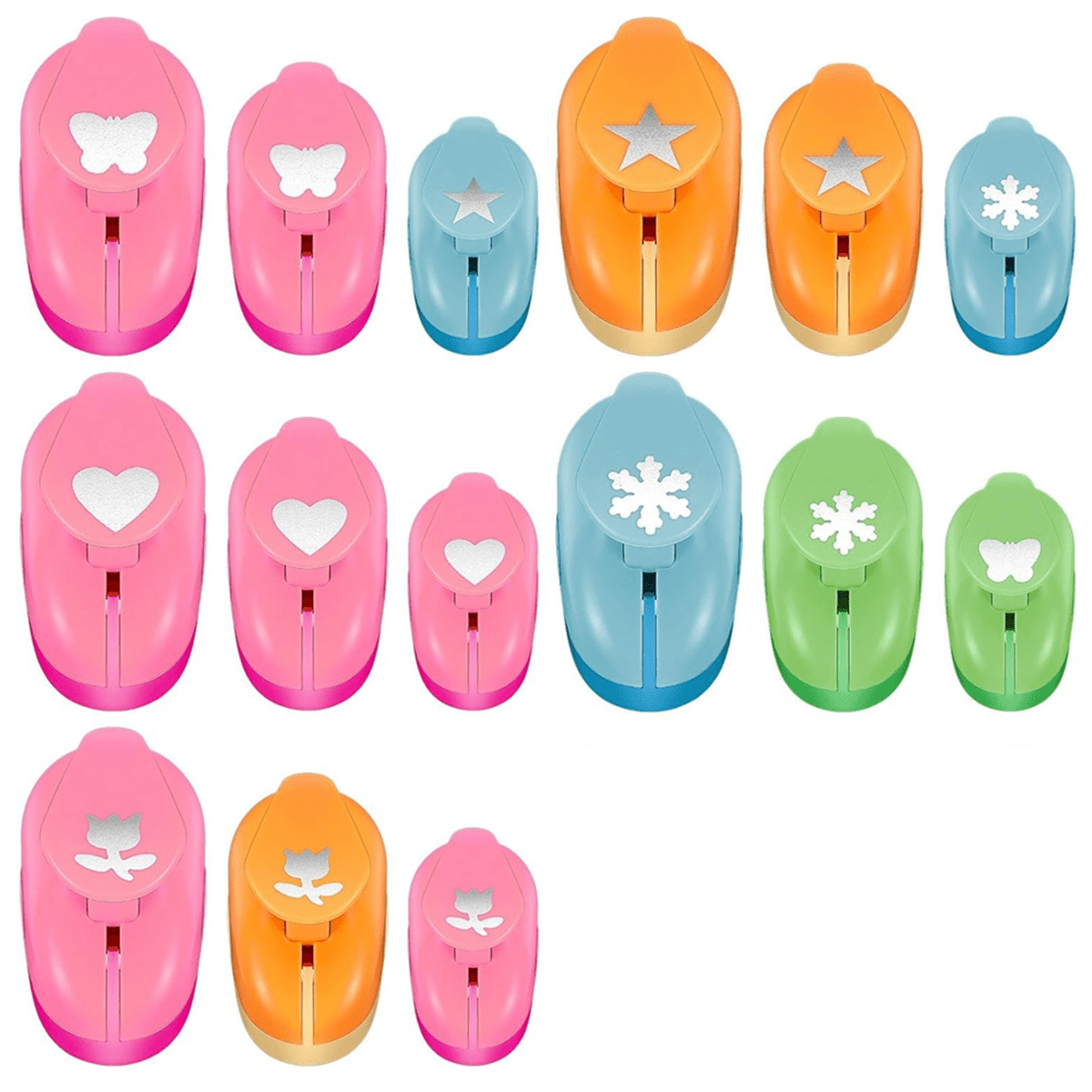 15 Pcs Craft Hole Punch Shapes Handmade Scrapbook Paper Punches Shape Cutters for Paper Mixed Shape Hole Puncher