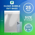 thumbnail image 3 of Clear Shipping Bubble Bags, Self Seal Padded Pouches, 25 Count, 8 x 11.5 in, 3 of 8