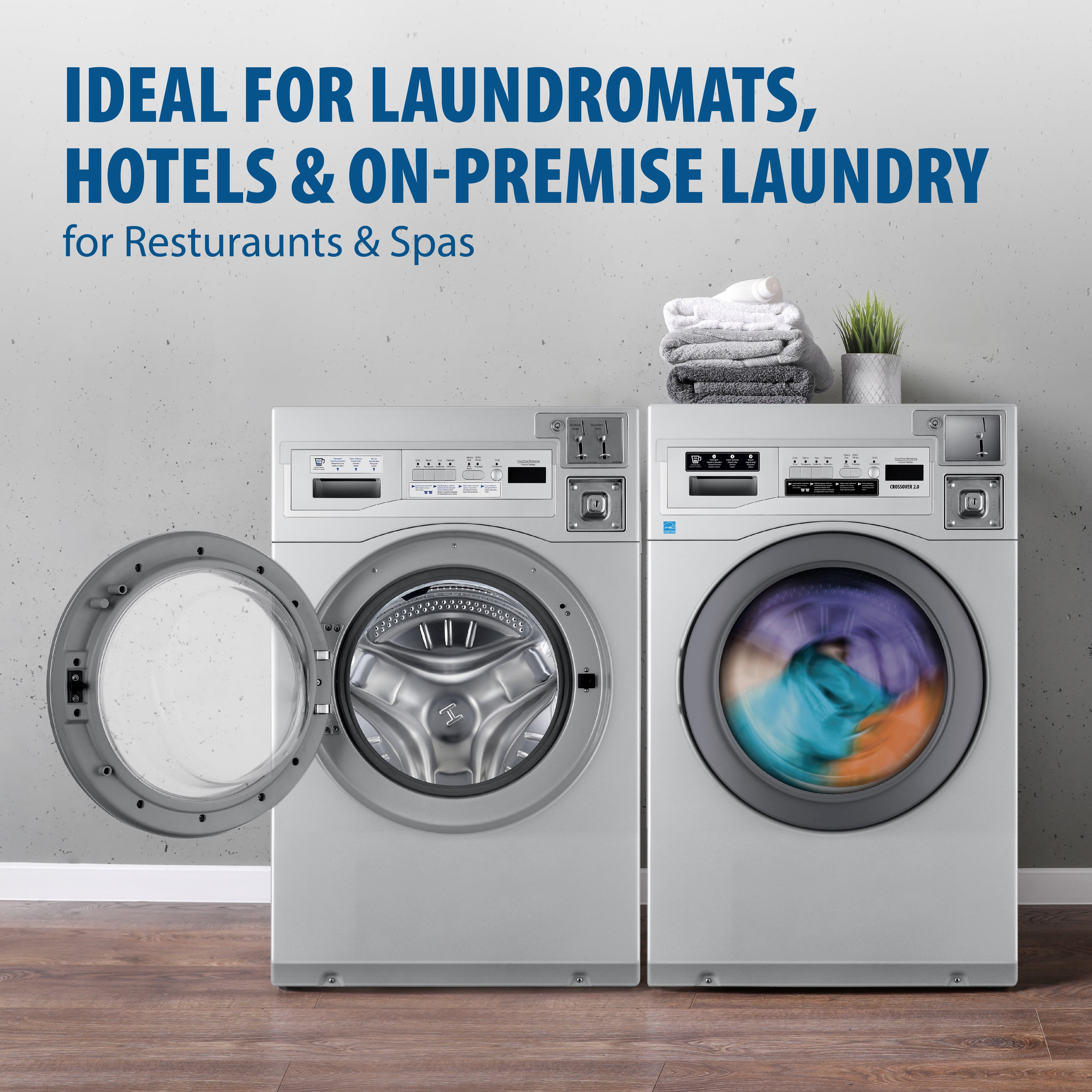 Crossover 2.0 by Wascomat 3.5-cu. ft. Commercial Front Load Washer for Coin Operated Laundry, WASHER STAND ALONE
