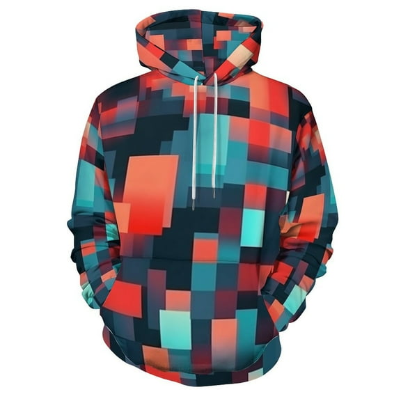Colorful Regular Fit Hoodie, Sporty Pullover Hooded Sweatshirt for Men Women S