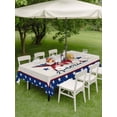 thumbnail image 5 of 52x70 Inch Outdoor Tablecloth with Umbrella Hole Zipper Rectangle Independence Day Rectangular Tablecloths Outside Waterproof 4th of July Patriotic Star Usa Flag Patio Table Cover for Picnic Party, 5 of 8