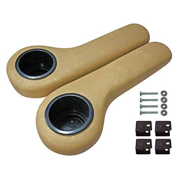 Tan Golf Cart Cup Holder Rear Seat Arm Rest Cushion - Fits EZGO/Club Car/