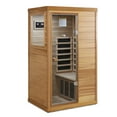 thumbnail image 5 of JXXRZ 1 Person Sauna, Far Infrared Sauna with 6 Carbon Heaters, Bluetooth, 180° Left-Hinged Panoramic Tempered Glass Door, Canadian Red Cedar Wood Dry Sauna for Home Indoor Use, 5 of 9