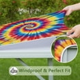 thumbnail image 6 of Colorful Tie Dye Mandala Pattern Square Fitted Tablecloth with Elastic Edge,Square Table Cover,Washable Elastic Table Cover for Home Kitchen Party Decor 36"x36", 6 of 6