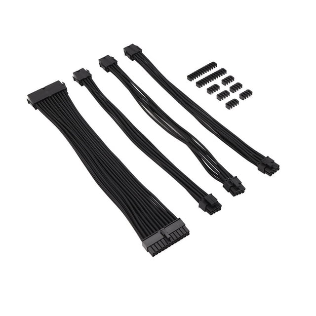 Kit de Cable de Extensión de 9 Pulgadas Cable de Extensión Básico para PC Caso Peine Incluido ATX 24 Pin PCIE 6 + 2Pin CPU 4 + 4Pin B