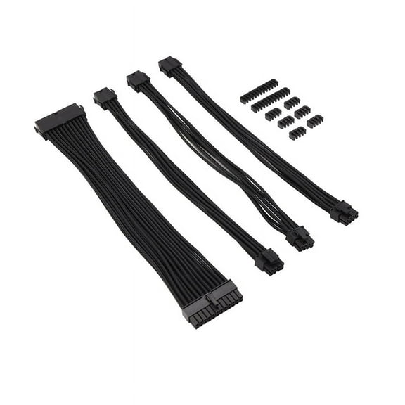 9-Inch Braided Extension Cable Kit Basic Extension Cable for PC Case Comb Included ATX 24 Pin PCIE 6 2Pin CPU 4 4Pin B