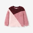thumbnail image 1 of PatPat Kid Girl Sweet Colorblock Fleece Pullover Sweatshirt Size 5-12, 1 of 6