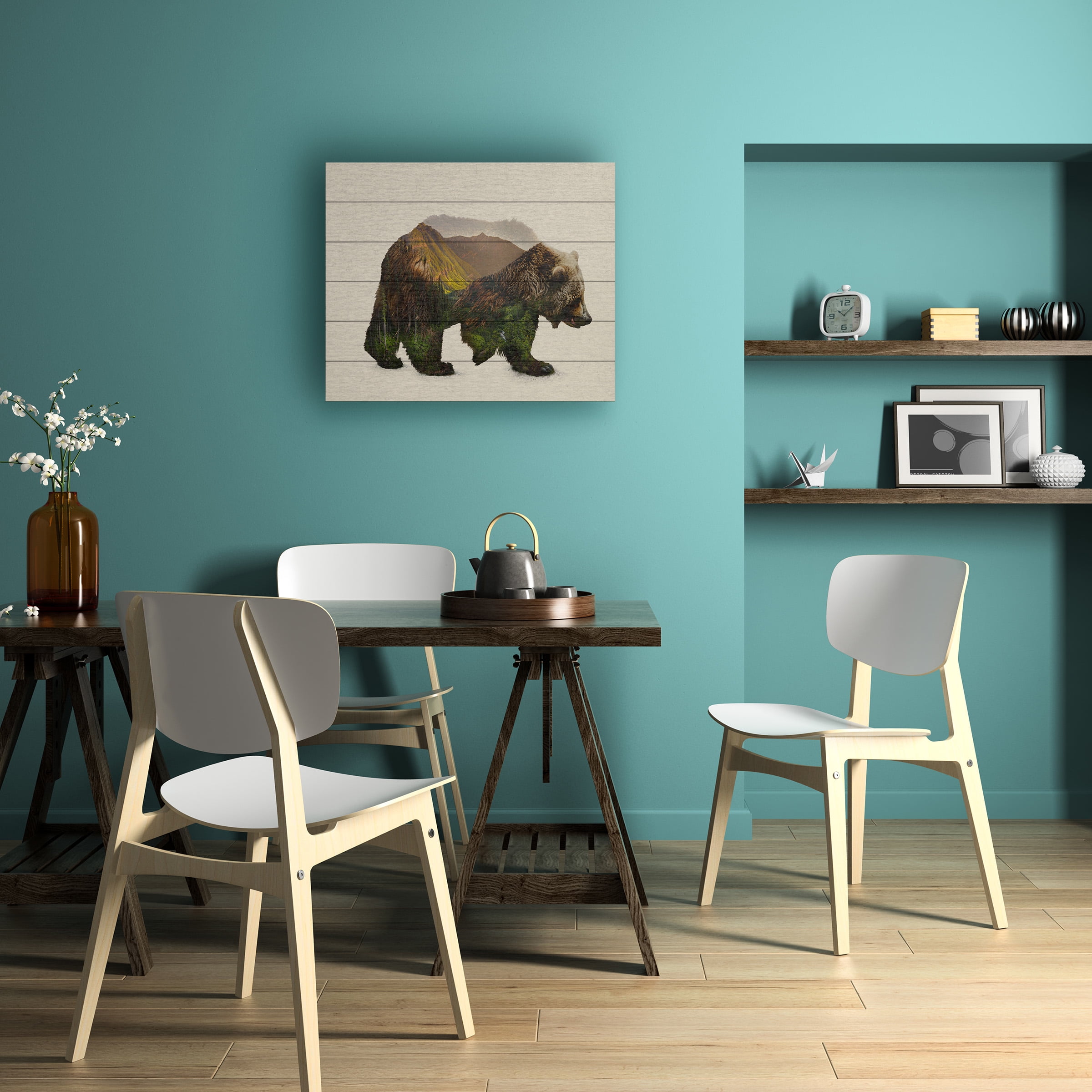 Davies Babies 'North American Brown Bear' Wood Slat Art 18x22
