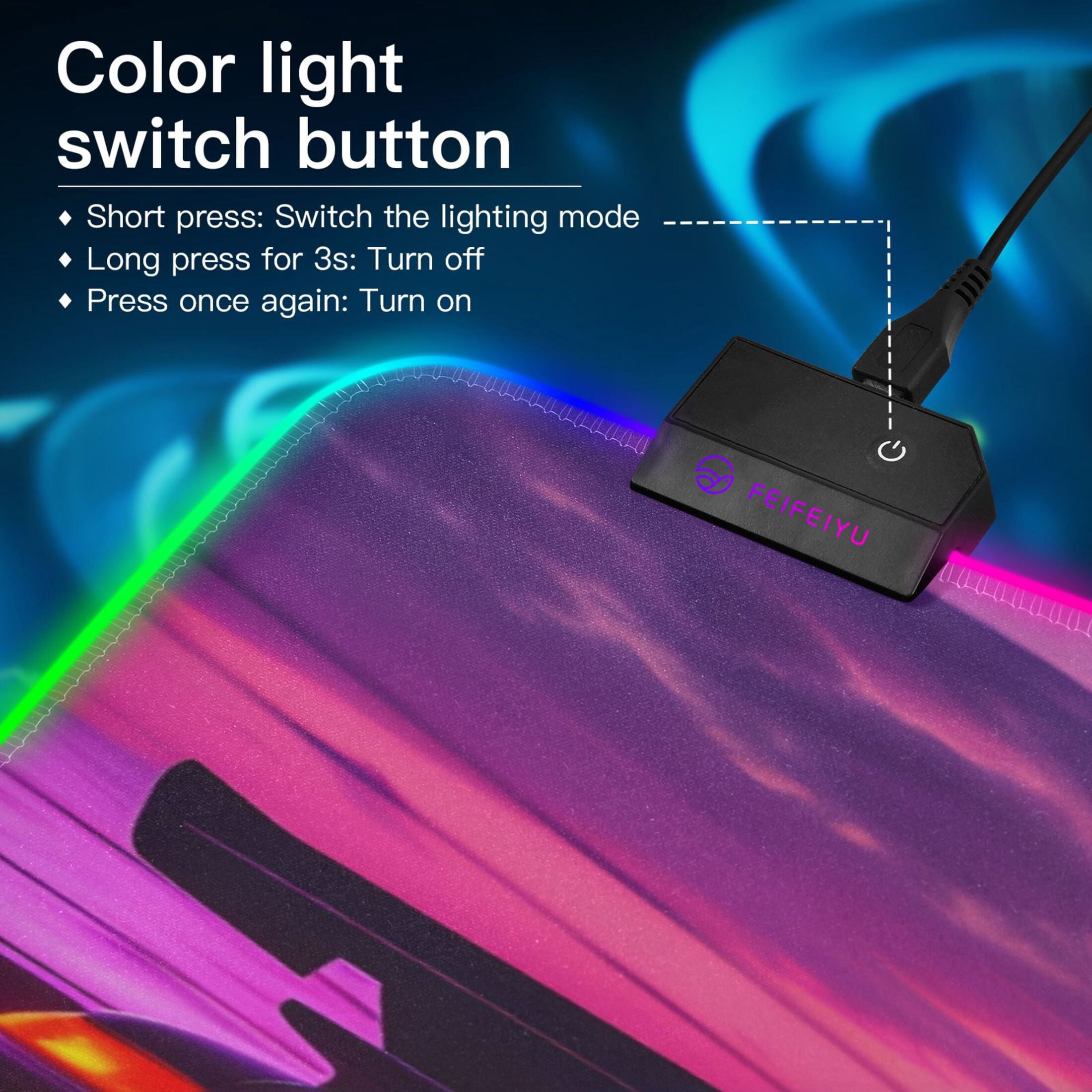 Large RGB Gaming Mouse Pad Led Glowing Mousepad Non-Slip Rubber Base 13 Light Modes 31.5x11.8 Sport Cars Racing