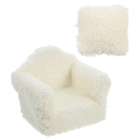 SEWCHICS Dollhouse Armchair In Wood For Living Room Decoration 1 Set