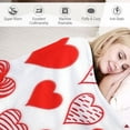 thumbnail image 3 of JEUXUS Love Valentine Throw Blanket: Boho Hearts with Modern Contemporary and Traditional Designed Red and White Hearts, Velour, Accent for Couch Sofa Chair Bed or Dorm (Boho Hearts), 3 of 6