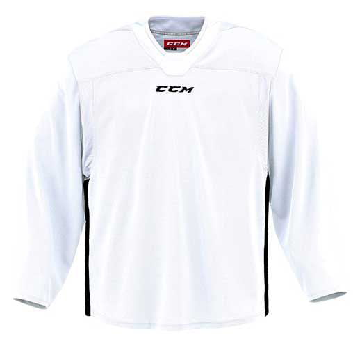 white hockey practice jersey