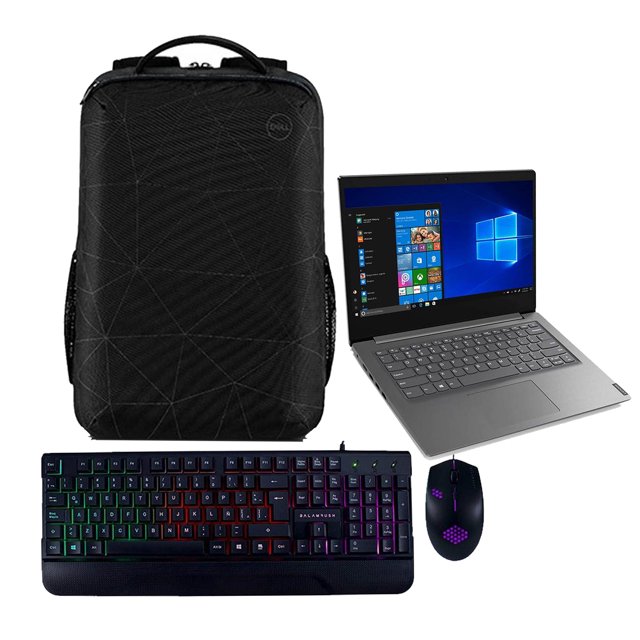 Kit Escolar Laptop Lenovo Athlon 3020E 500Gb Hdd 4Gb Ddr4 14" + Kit Teclado Y Mouse + Mochila