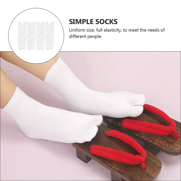 FOLOYORI 2 Pairs Breathable Socks White Cotton Socks for Footwear Accessory