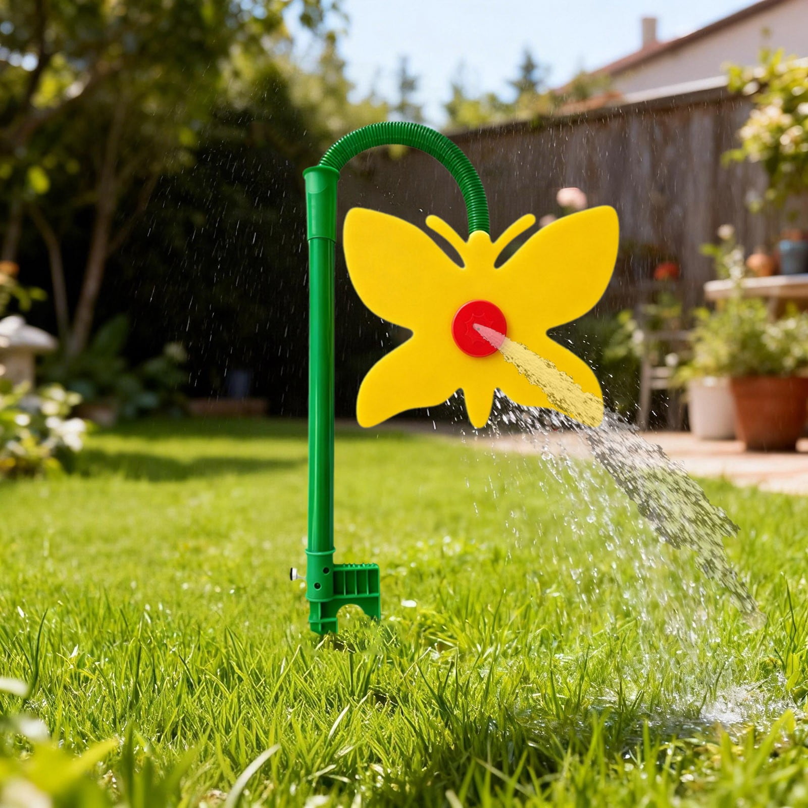 Butterfly Oscillating Garden Sprinkler – Fun Rotating Water Sprayer For Lawn Irrigation & Outdoor Play(Yellow-106X28Cm)