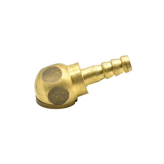 Interstate Pneumatics T07 1/4" Hose Barb Brass Angle Ball Foot Chuck with Sut-off Valve