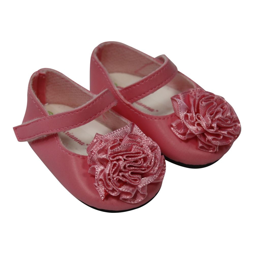 Arianna Pink Chiffon Flower Mary Jane Dress Shoes Fits American Girl 18 ...