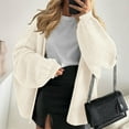 thumbnail image 4 of Stichou Womens Oversized Cardigan Sweaters 2025 Fall Long Lantern Sleeve Knit Open Front Lightweight Sweater White L, 4 of 7