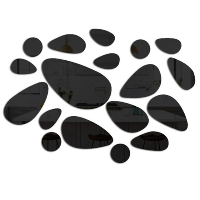 Geométricas 3D Arte Espejo Pared Pegatina Hogar Diy Decoración (Plata)12 Piezas 2 Piezas Sweethay HA018422-00