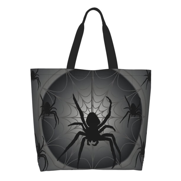 Disketp Black Spiders Bolsa Tote Estampada para Mujer, Bolso de Hombro y de Mano para Compras y Viajes