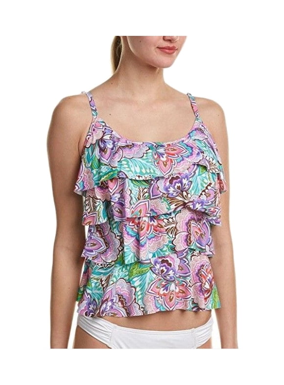 Tiered Ruffled Tankini Top