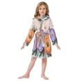 thumbnail image 6 of FORMRS Niños Bathrobe Unisex Hooded Robe Soft Plush Pajamas Sleepwear, Size 2-3T, Bright Flowers, 6 of 7
