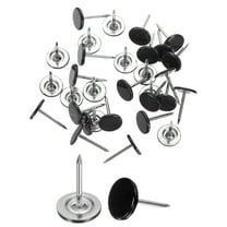 30Pack Push Pins, 11mmx17mm Round Flat Head Decorative Thumb Tacks, Black