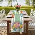 thumbnail image 4 of Table Runners 90 Inches Long Dress Scarves, Watercolor Floral Farmhouse Coffee/Dining/Kitchen Table Runner for Living Room, Spring Flowers Butterflies Leaves Green 13x90 Inch, 4 of 9