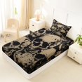 thumbnail image 4 of Castle Fairy Retro Graffiti Skull Twin Sheets 3pcs,Beige Splash Dot Allover Pattern Bedding,Cream Black,1 Fitted Sheet,1 Flat Sheet and 1 Pillowcase, 4 of 6