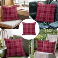 thumbnail image 4 of Throw Pillow Covers 18x18 Inch, Buffalo Plaid Decorative Pillow Cases for Couch Sofa Bed, Deep Maroon Farmhouse Gingham Striped Cotton Linen Square Home Decor Pillowcases with Hidden Zipper, 4 of 9